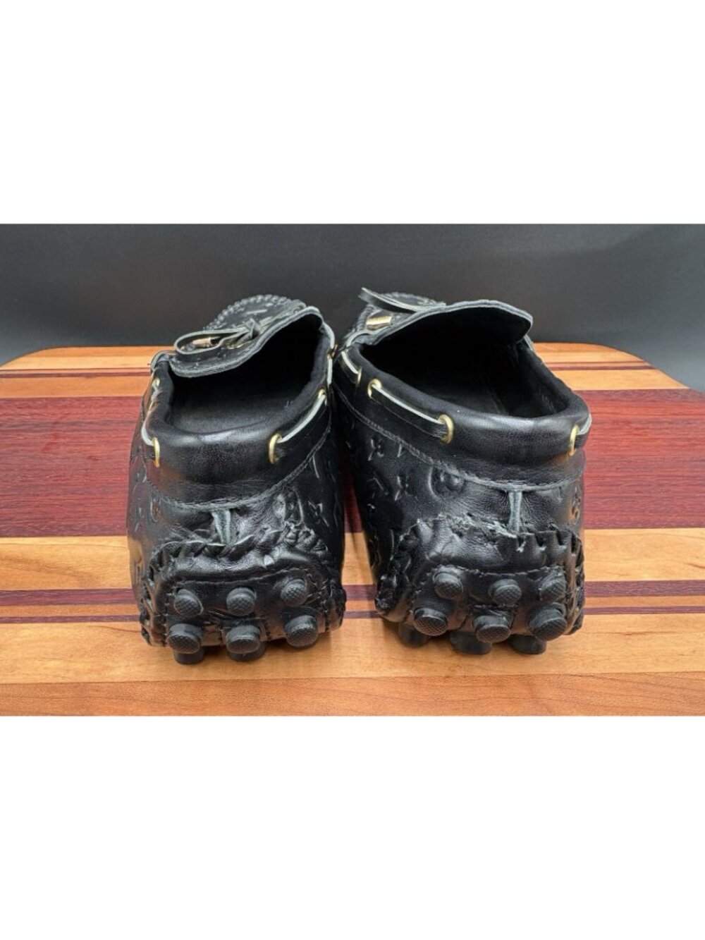 Louis Vuitton Women's Loafers Black Leather Flats Driving Shoes US-9 EU-41 EUC - Picture 5 of 10